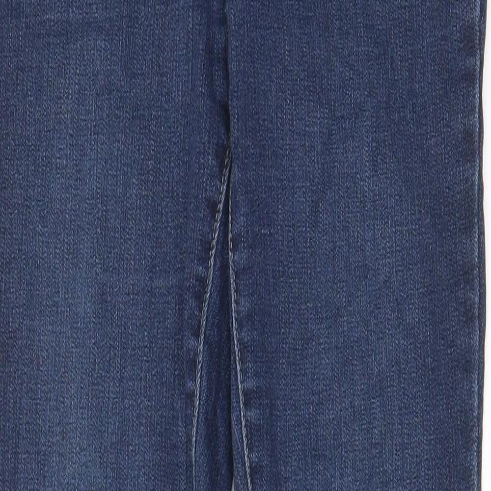 NEXT Womens Blue Cotton Skinny Jeans Size 10 L30 in Regular Zip - Pockets