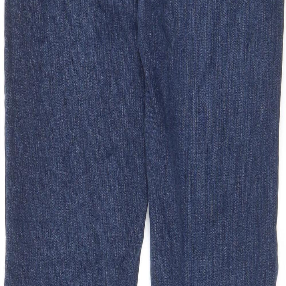 NEXT Womens Blue Cotton Skinny Jeans Size 10 L30 in Regular Zip - Pockets