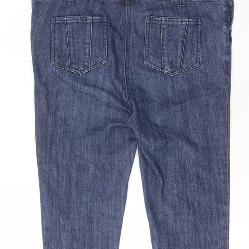 JoJo Maman Bébé Womens Blue Cotton Dungaree One-Piece Size 8 L31 in Button - Pockets