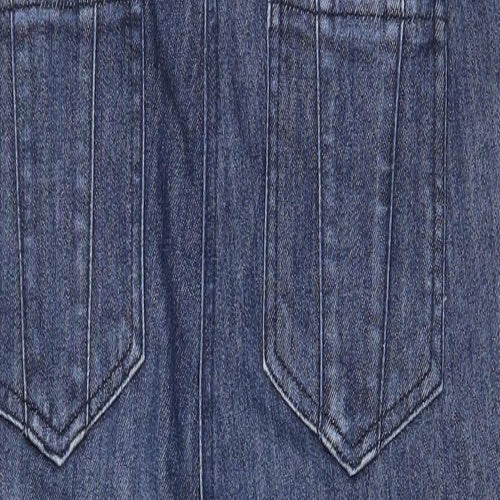JoJo Maman Bébé Womens Blue Cotton Dungaree One-Piece Size 8 L31 in Button - Pockets