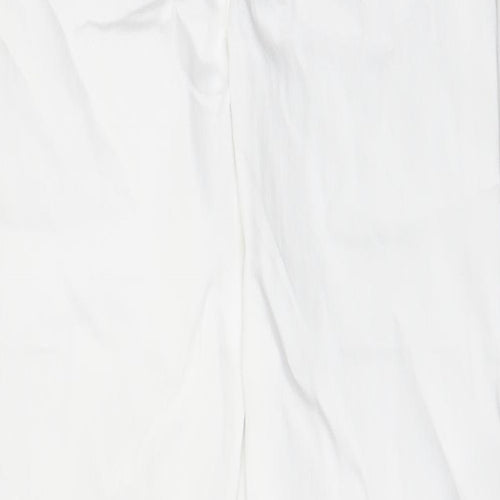 Marks and Spencer Womens White Cotton Straight Jeans Size 10 L29 in Regular Zip - Pockets