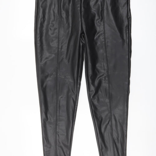 Marks and Spencer Womens Black Polyester Trousers Size 16 L27 in Regular