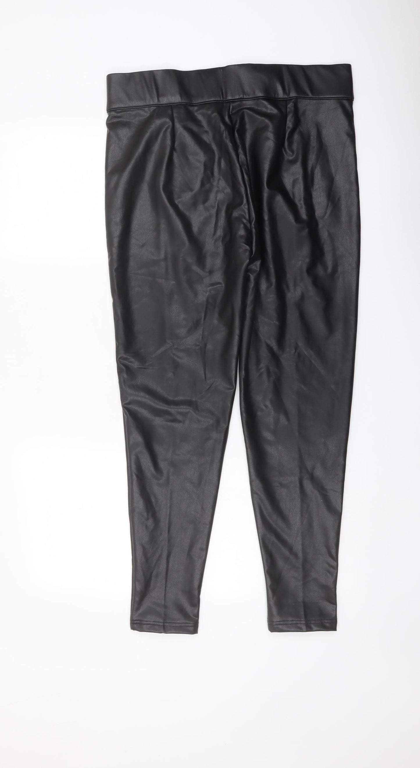 Marks and Spencer Womens Black Polyester Trousers Size 16 L27 in Regular