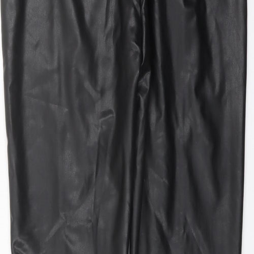 Marks and Spencer Womens Black Polyester Trousers Size 16 L27 in Regular