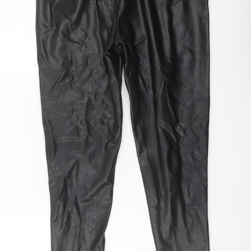 Marks and Spencer Womens Black Polyester Trousers Size 14 L27 in Regular