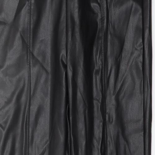 Marks and Spencer Womens Black Polyester Trousers Size 14 L27 in Regular