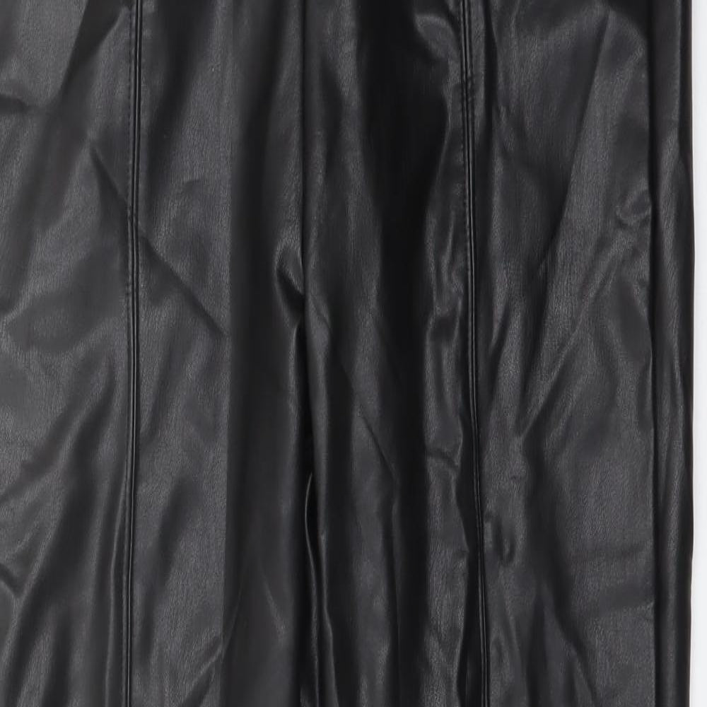 Marks and Spencer Womens Black Polyester Trousers Size 14 L27 in Regular