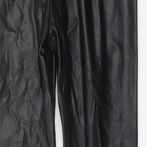 Marks and Spencer Womens Black Polyester Trousers Size 14 L27 in Regular