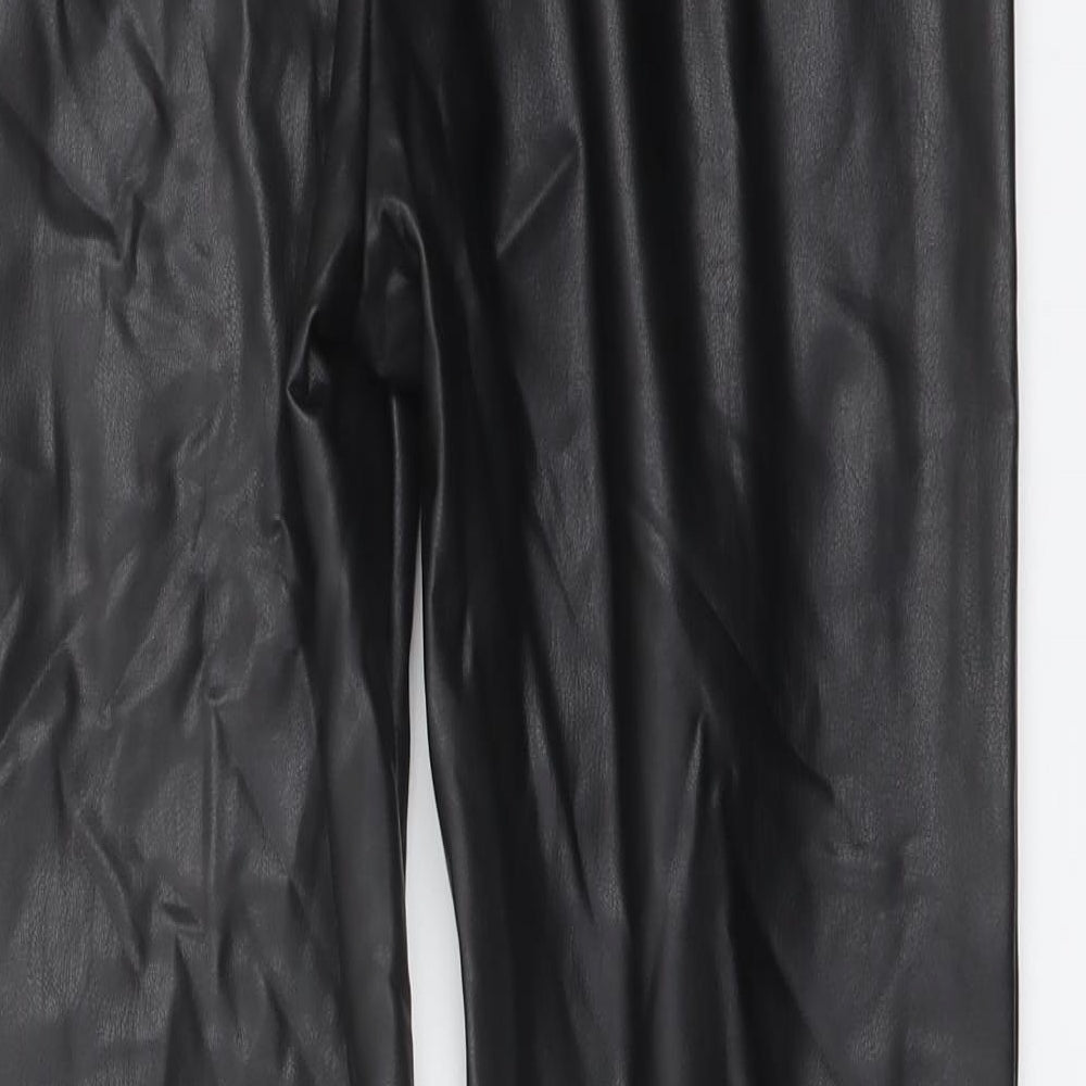 Marks and Spencer Womens Black Polyester Trousers Size 14 L27 in Regular