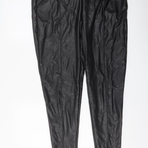 Marks and Spencer Womens Black Polyester Trousers Size 20 L28 in Regular