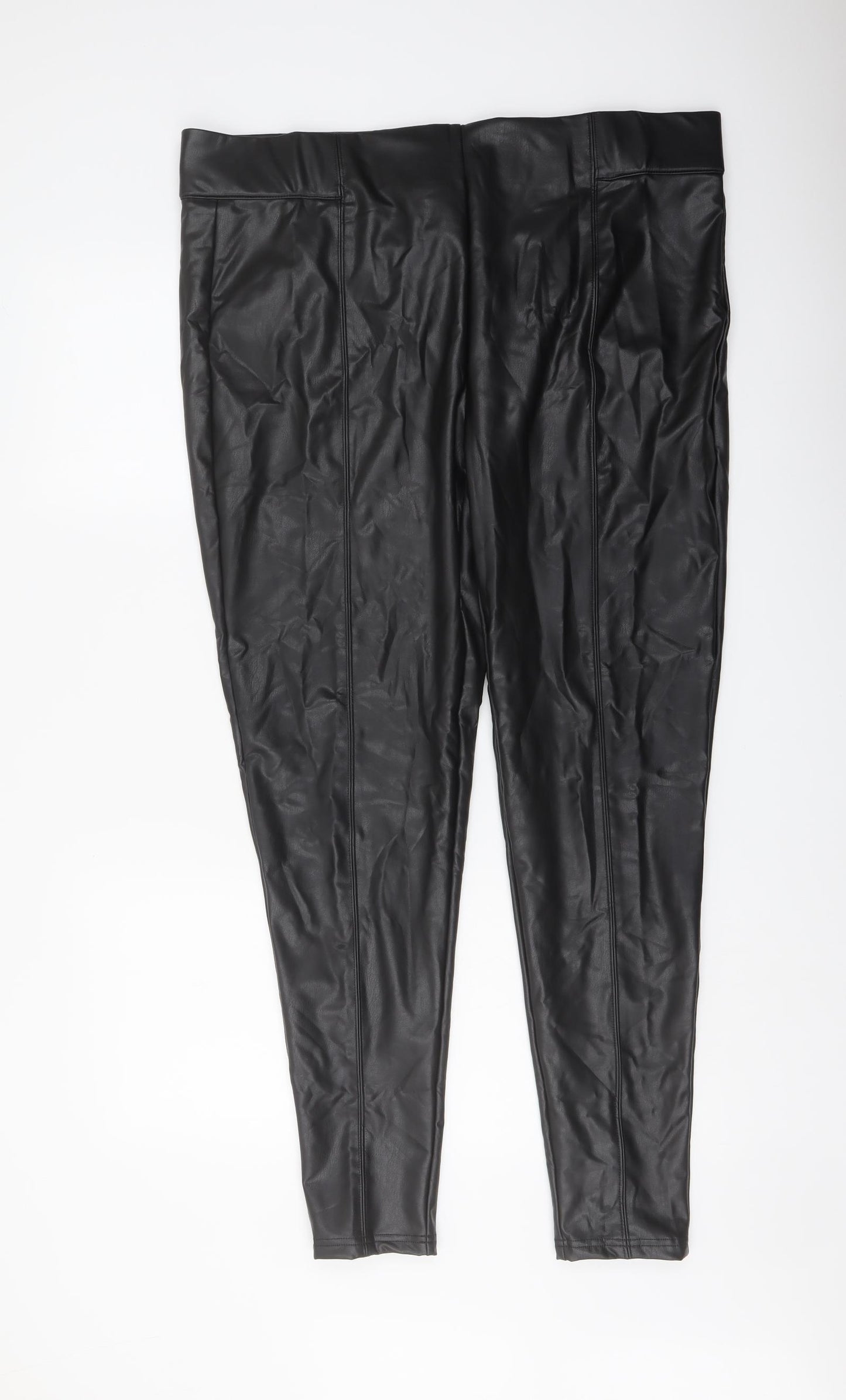 Marks and Spencer Womens Black Polyester Trousers Size 20 L28 in Regular