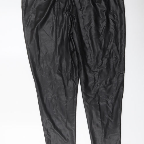 Marks and Spencer Womens Black Polyester Trousers Size 20 L28 in Regular