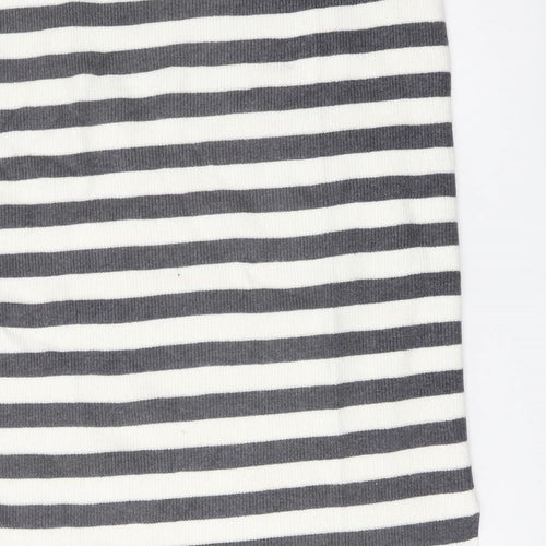 Marks and Spencer Womens Grey Striped Viscose Straight & Pencil Skirt Size L