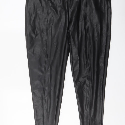 Marks and Spencer Womens Black Polyester Trousers Size 18 L25 in Regular