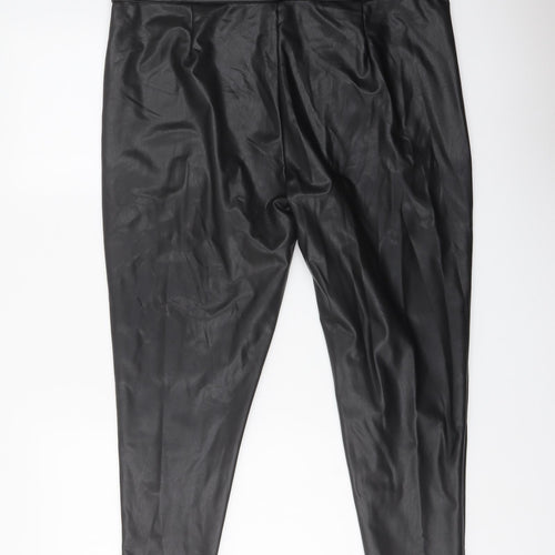 Marks and Spencer Womens Black Polyester Trousers Size 18 L25 in Regular