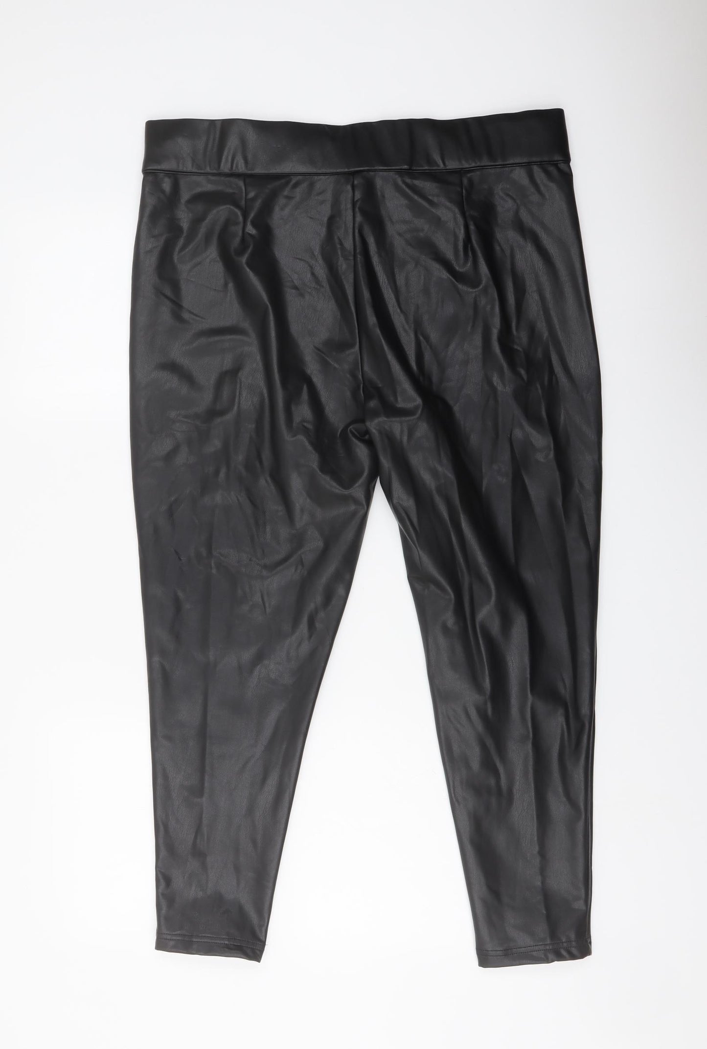 Marks and Spencer Womens Black Polyester Trousers Size 18 L25 in Regular
