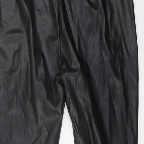 Marks and Spencer Womens Black Polyester Trousers Size 18 L25 in Regular