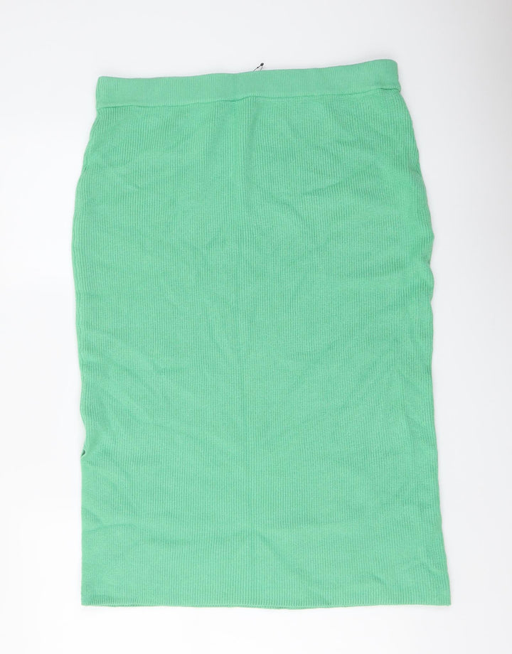 Marks and Spencer Womens Green Viscose Straight & Pencil Skirt Size L