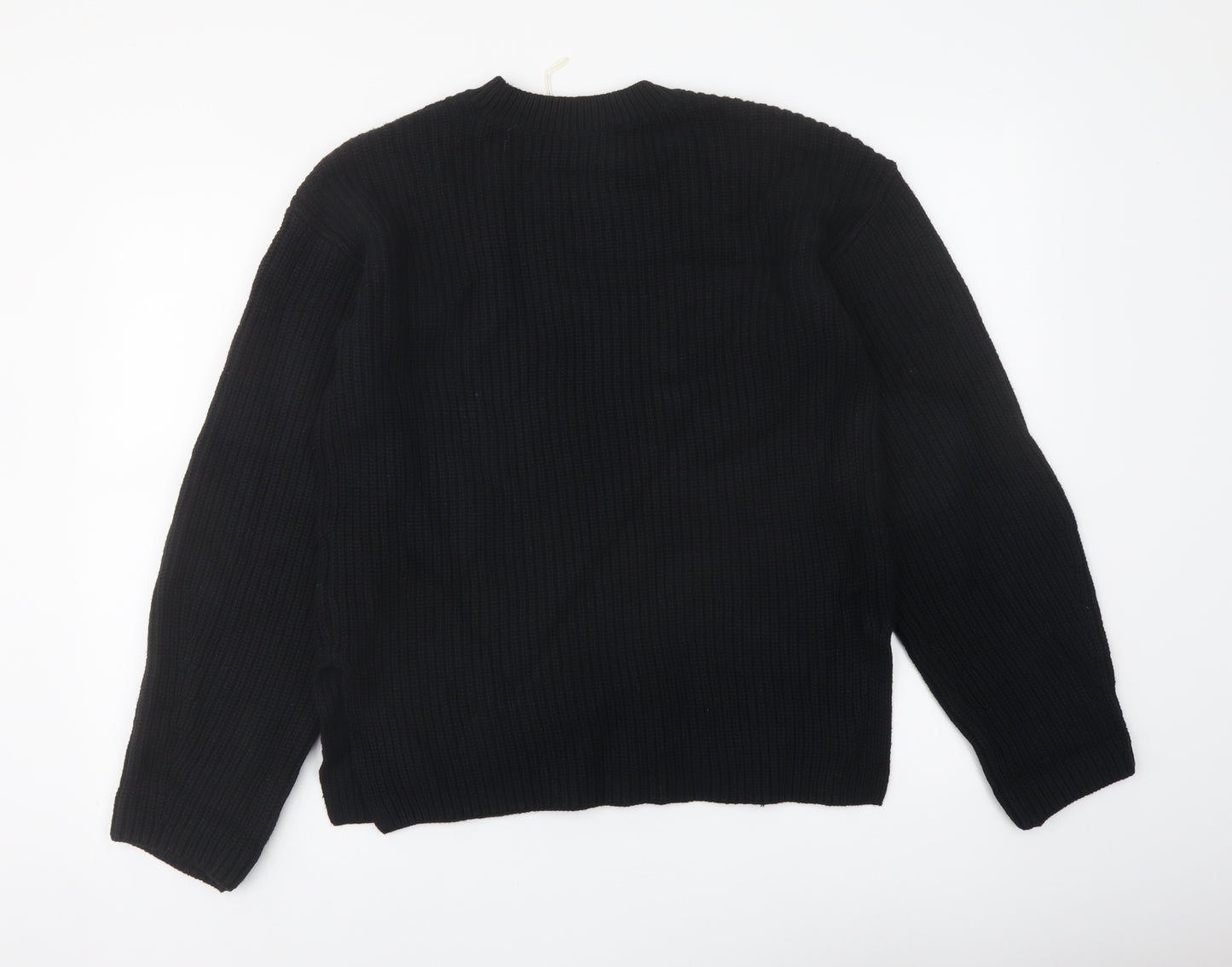 Marks and Spencer Womens Black Crew Neck Cotton Pullover Jumper Size M