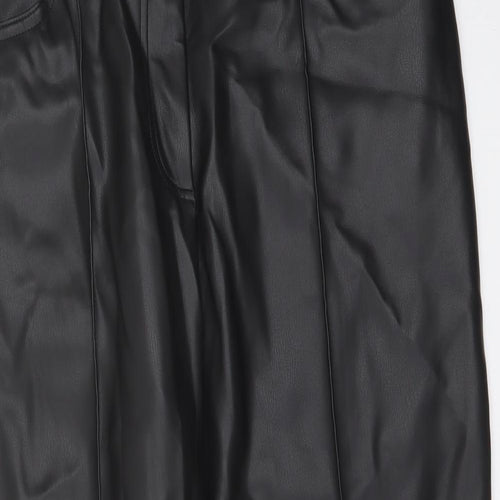 Marks and Spencer Womens Black Polyester Trousers Size 14 L24 in Regular Button