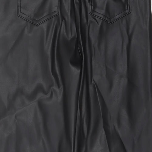Marks and Spencer Womens Black Polyester Trousers Size 14 L24 in Regular Button
