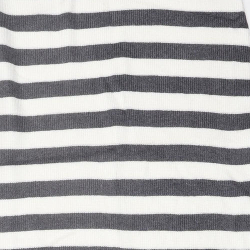 Marks and Spencer Womens Grey Striped Viscose Straight & Pencil Skirt Size L