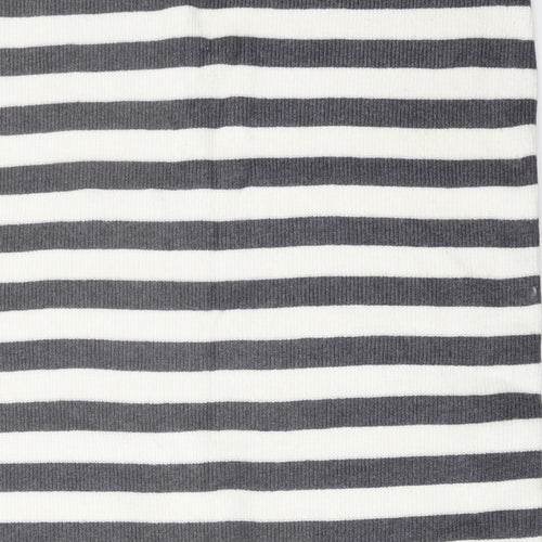 Marks and Spencer Womens Grey Striped Viscose Straight & Pencil Skirt Size L