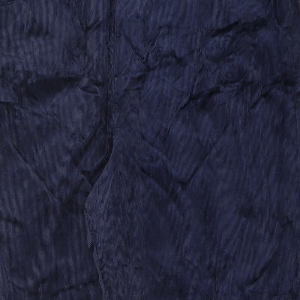 Marks and Spencer Womens Blue Cotton Trousers Size 24 L29 in Regular Button