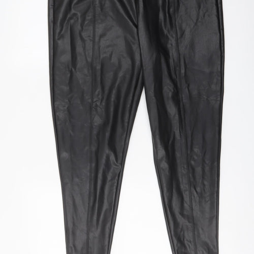 Marks and Spencer Womens Black Polyester Trousers Size 18 L25 in Regular