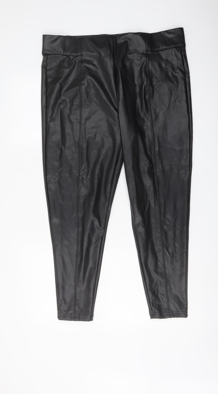 Marks and Spencer Womens Black Polyester Trousers Size 18 L25 in Regular