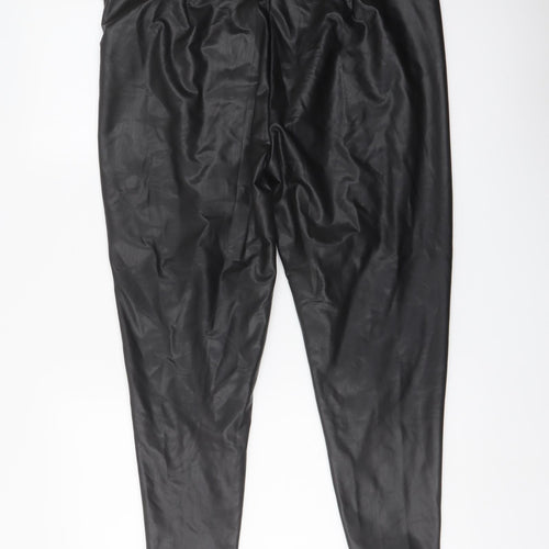Marks and Spencer Womens Black Polyester Trousers Size 18 L25 in Regular