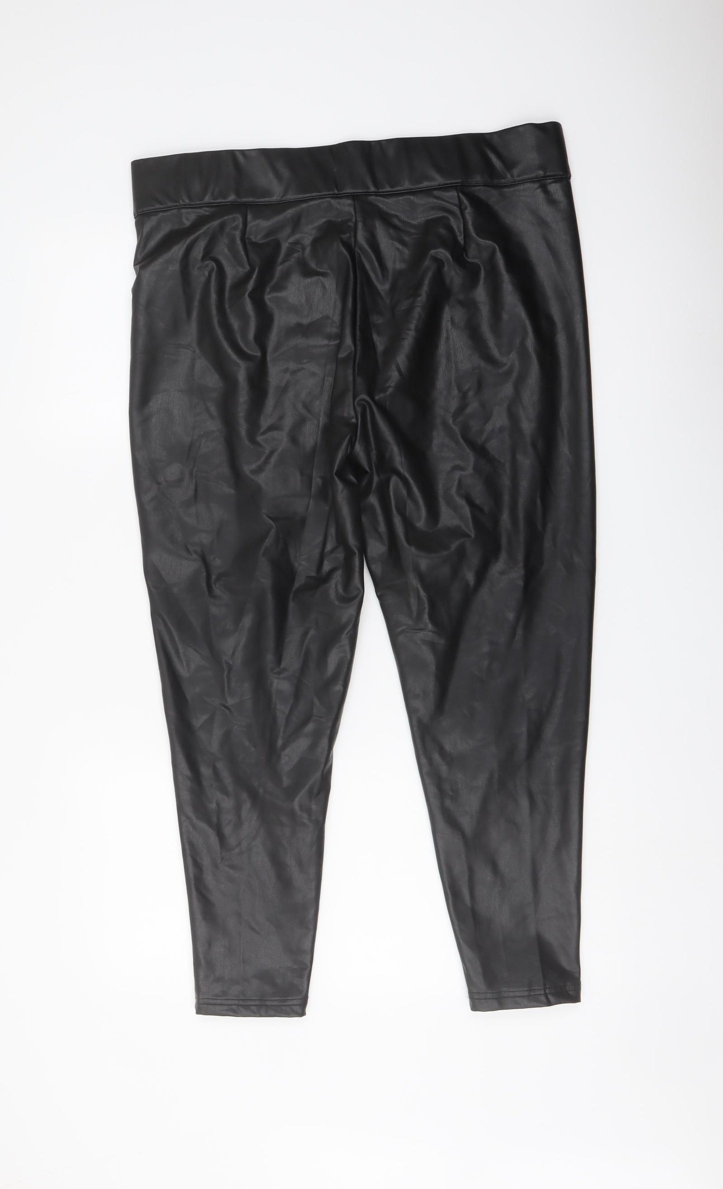 Marks and Spencer Womens Black Polyester Trousers Size 18 L25 in Regular
