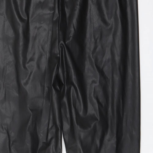 Marks and Spencer Womens Black Polyester Trousers Size 18 L25 in Regular