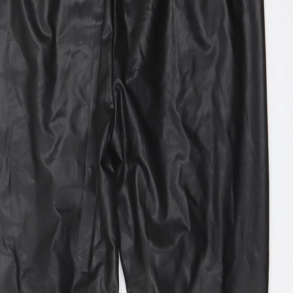 Marks and Spencer Womens Black Polyester Trousers Size 18 L25 in Regular