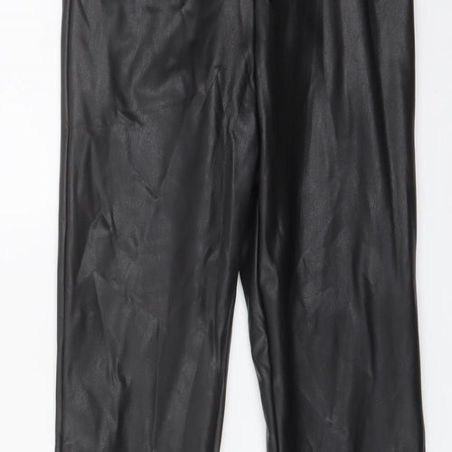 Marks and Spencer Girls Black Polyester Jegging Trousers Size 12-13 Years Regular Zip