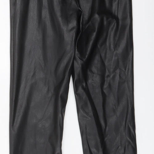 Marks and Spencer Girls Black Polyester Jegging Trousers Size 12-13 Years Regular Zip