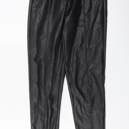 Marks and Spencer Womens Black Polyester Trousers Size 6 L25 in Regular
