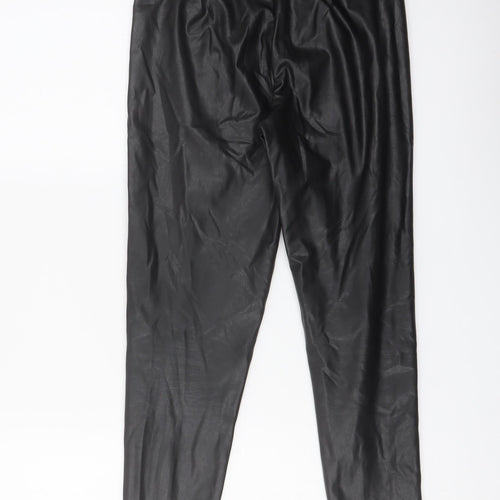 Marks and Spencer Womens Black Polyester Trousers Size 6 L25 in Regular