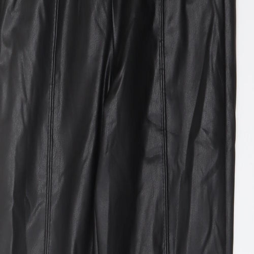 Marks and Spencer Womens Black Polyester Trousers Size 6 L25 in Regular