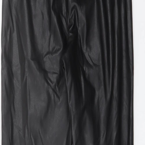 Marks and Spencer Womens Black Polyester Trousers Size 6 L25 in Regular