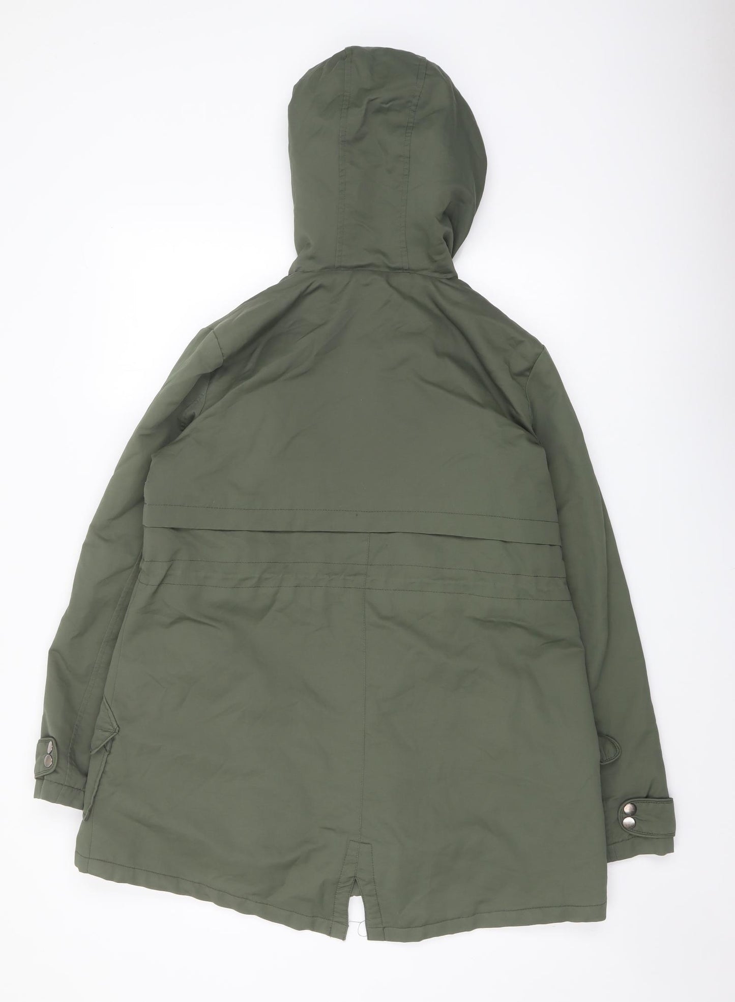 ASOS Womens Green Parka Coat Size 8 Zip