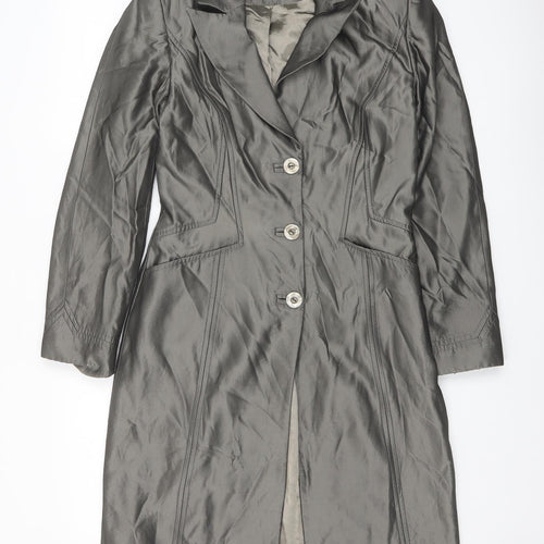 Coast Womens Grey Pea Coat Coat Size 10 Button