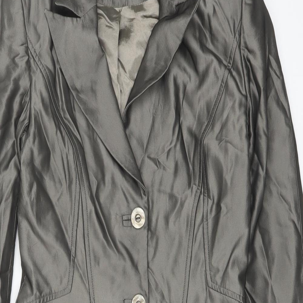 Coast Womens Grey Pea Coat Coat Size 10 Button
