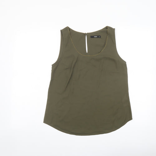 Oasis Womens Green Polyester Basic Tank Size 10 Scoop Neck