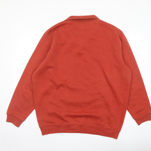 EMW Mens Orange Cotton Pullover Sweatshirt Size L