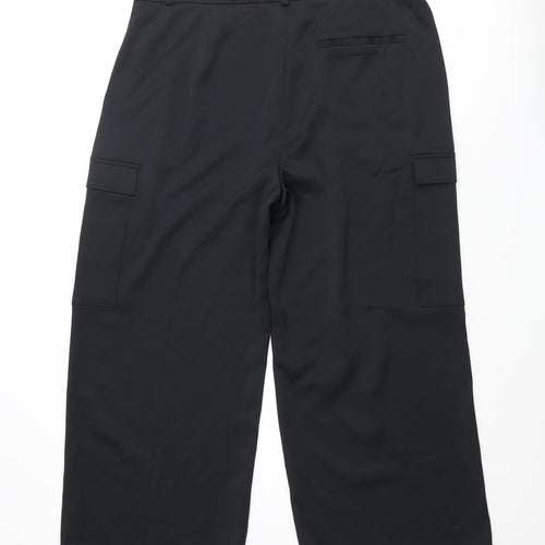 Marks and Spencer Womens Black Polyester Dress Pants Trousers Size 18 L27 in Regular Zip - Cargo Style