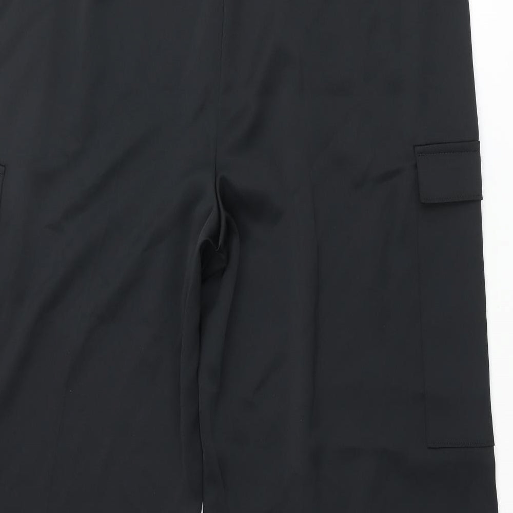 Marks and Spencer Womens Black Polyester Dress Pants Trousers Size 18 L27 in Regular Zip - Cargo Style