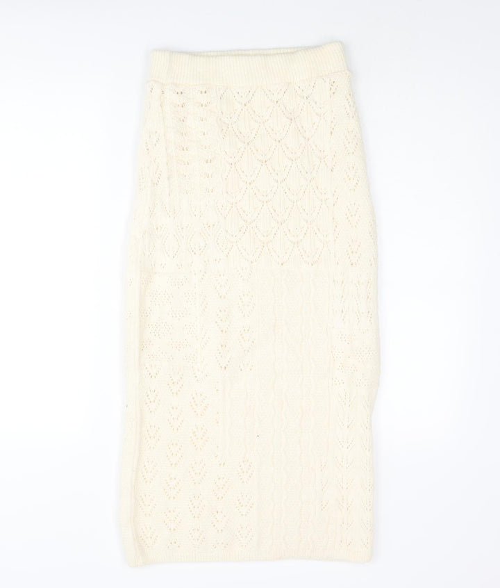 Marks and Spencer Womens Ivory Acrylic Straight & Pencil Skirt Size XS