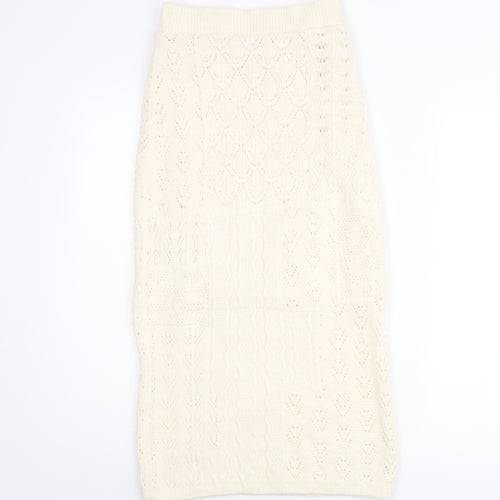 Marks and Spencer Womens Ivory Acrylic Straight & Pencil Skirt Size XS