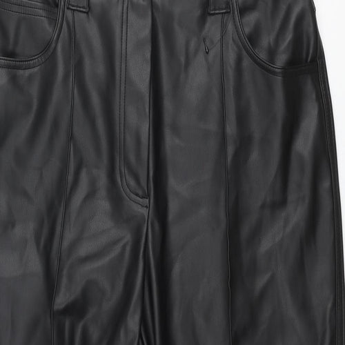 Marks and Spencer Womens Black Polyester Trousers Size 16 L24 in Regular Zip
